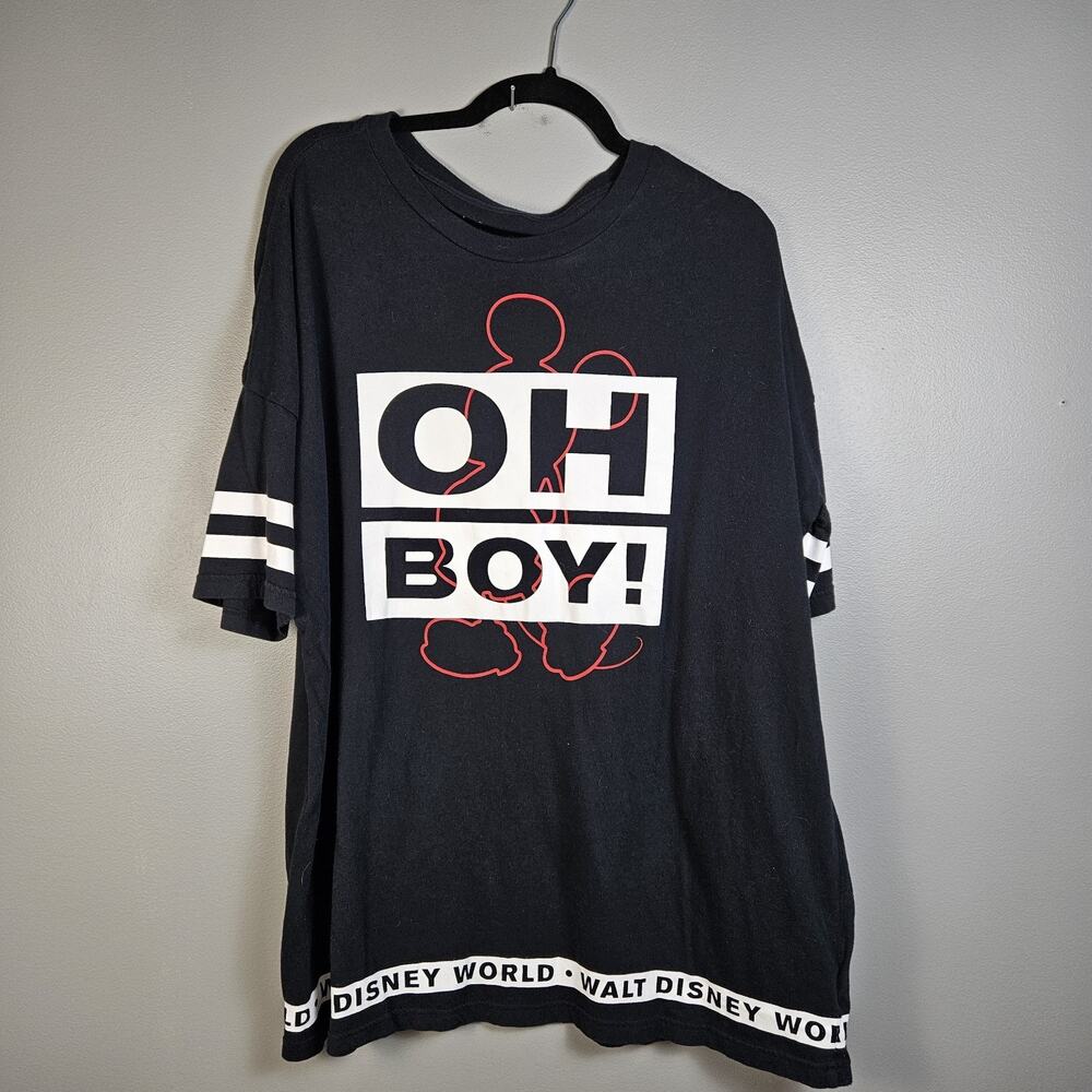 Disney Parks Men XL T-Shirt Oh Boy Mickey Mouse Graphic‎ Walt Disney World Black